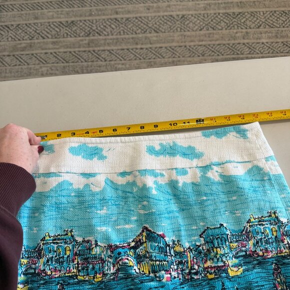 Talbots Venice Italy Scene Novelty Print Textured Lined Mini Skirt Womens size 8 - Picture 6 of 7